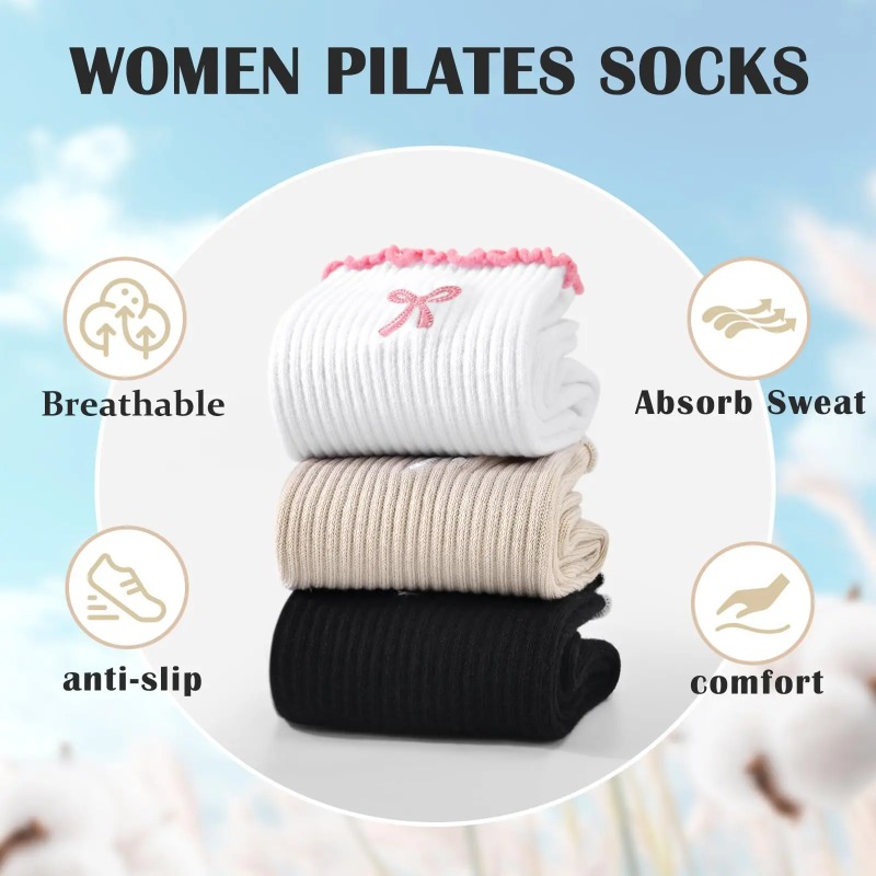 Pilates & Yoga Vida - Chaussettes de yoga professionnelles, chaussettes antidérapantes
