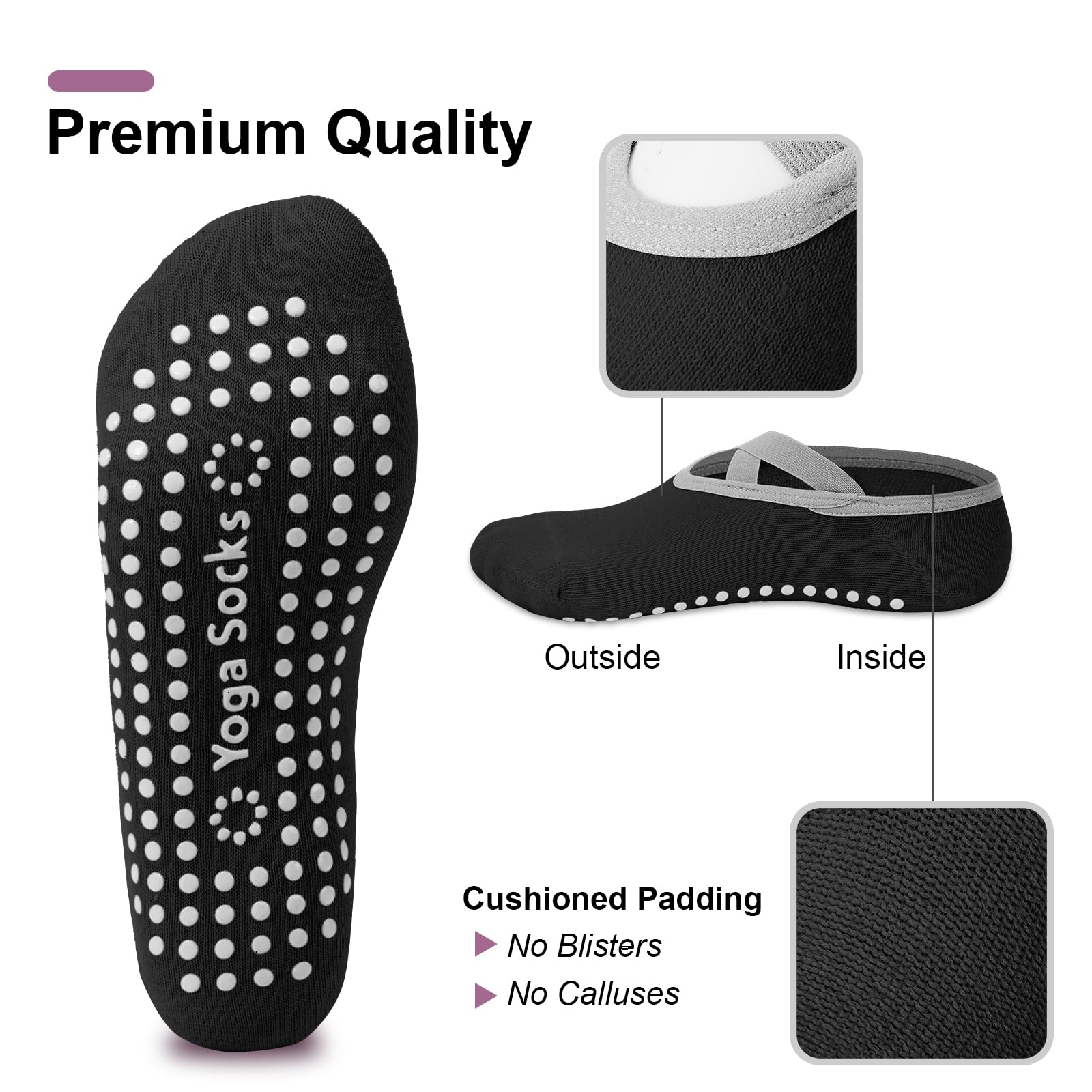 Lot de 4 paires de chaussettes - Medias Para Pilates Y Yoga avis et prix